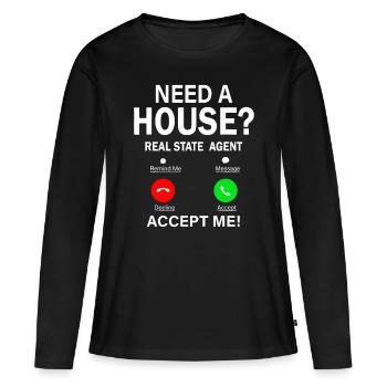 Immobilienmakler - Hausmakler - Frauen Premium Bio Langarmshirt - Schwarz - Vorne - Julia (174cm)