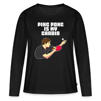 Ping Pong Is My Cardio Funny Table Tennis - Women's Premium Organic Long Sleeve Shirt - black - Front - Julia (174cm)