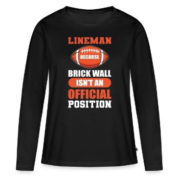 Juge de ligne parce que le mur de briques n’est pas officiel - T-shirt manches longues Premium bio Femme - noir - Devant - Julia (174cm)