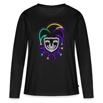 Jester Outline For Mardi Gras - Women's Premium Organic Long Sleeve Shirt - black - Front - Julia (174cm)