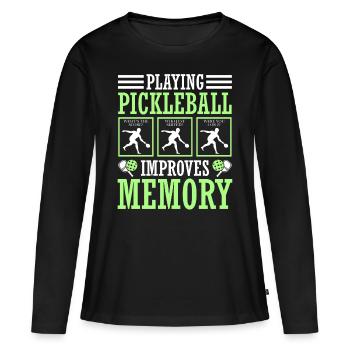 Le jeu de pickleball améliore la mémoire - T-shirt manches longues Premium bio Femme - noir - Devant - Julia (174cm)
