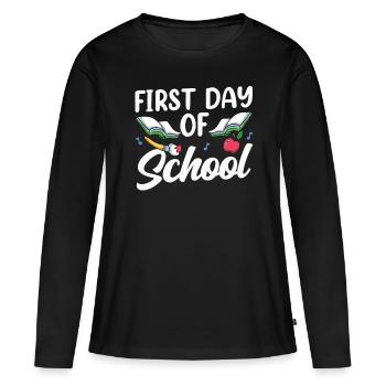 First day of school Back to school Back to school - Women's Premium Organic Long Sleeve Shirt - black - Front - Julia (174cm)