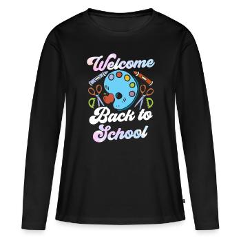 Welcome Back to School Back to School Teachers - Women's Premium Organic Long Sleeve Shirt - black - Front - Julia (174cm)