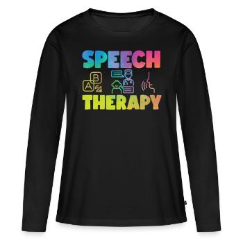 Speech Therapist Therapy Assistant - Frauen Premium Bio Langarmshirt - Schwarz - Vorne - Julia (174cm)