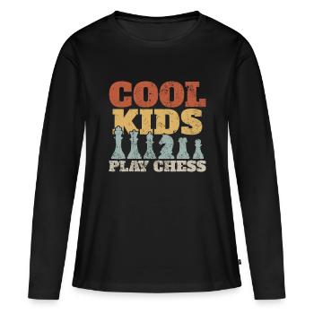 Chess Chessmen Chessboxing Geschenk für coole Kinder - Frauen Premium Bio Langarmshirt - Schwarz - Vorne - Julia (174cm)