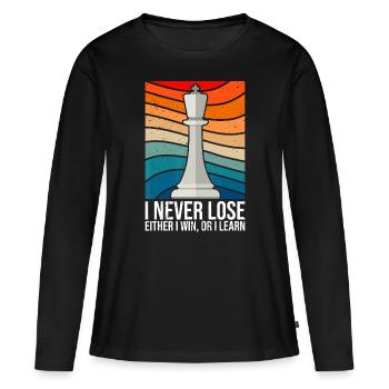 Chess Tidea, idée de club d’échecs, gagner ou apprendre Chessbl - T-shirt manches longues Premium bio Femme - noir - Devant - Julia (174cm)