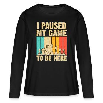 Schachgeschenke für Schachspieler Männer Kinder Schachliebhaber - Frauen Premium Bio Langarmshirt - Schwarz - Vorne - Julia (174cm)