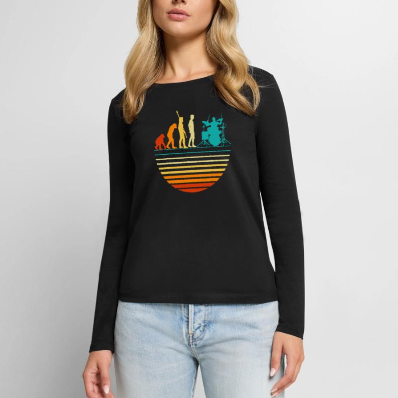 Cool Drummer Drumming Drums Percussion I Evolution Women's Premium Organic Long Sleeve Shirt