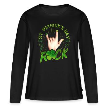 Signe Des Cors Main Logo Rock Music St - T-shirt manches longues Premium bio Femme - noir - Devant - Julia (174cm)