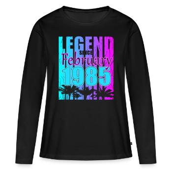 Jahrgang 1985 Februar 38. Bday Geschenk Geschenk - Frauen Premium Bio Langarmshirt - Schwarz - Vorne - Julia (174cm)