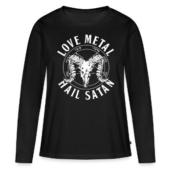 Satanisme 666 Satanisme Sataniste Sataniste Satan Dons - T-shirt manches longues Premium bio Femme - noir - Devant - Julia (174cm)