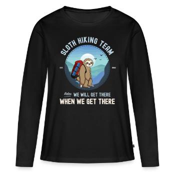 Sloth Hiking idea, Sloth Hiking Team - Women's Premium Organic Long Sleeve Shirt - black - Front - Julia (174cm)