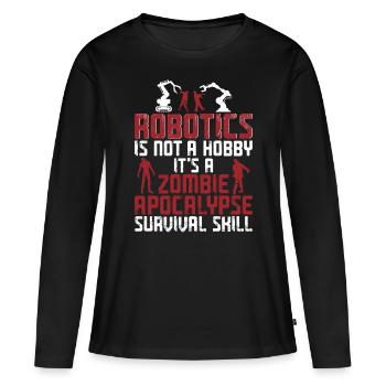 Robot Robotique Ingénieur Robotique Robotique - T-shirt manches longues Premium bio Femme - noir - Devant - Julia (174cm)