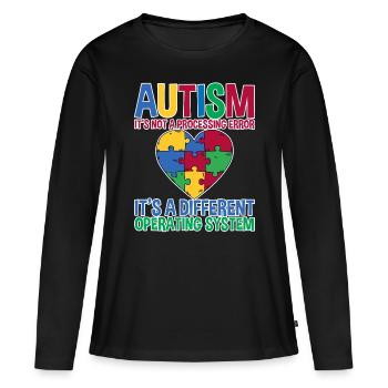 Autism, It's A Different Operating System 2 - Women's Premium Organic Long Sleeve Shirt - black - Front - Julia (174cm)