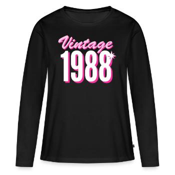 1988 Vintage Year Vintage Gift Idea Retro - Women's Premium Organic Long Sleeve Shirt - black - Front - Julia (174cm)