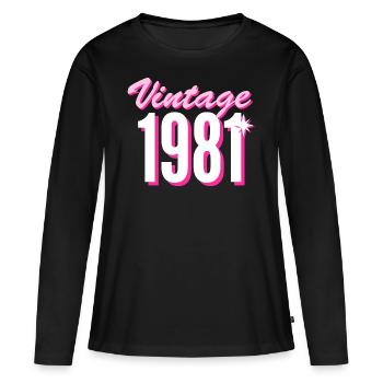 1981 Vintage Year Vintage Gift Idea Retro - Women's Premium Organic Long Sleeve Shirt - black - Front - Julia (174cm)