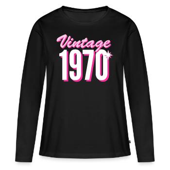 1970 Vintage Year Vintage Gift Idea Retro - Women's Premium Organic Long Sleeve Shirt - black - Front - Julia (174cm)