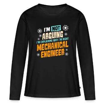 Génie mécanique Je ne discute pas de mécanique - T-shirt manches longues Premium bio Femme - noir - Devant - Julia (174cm)