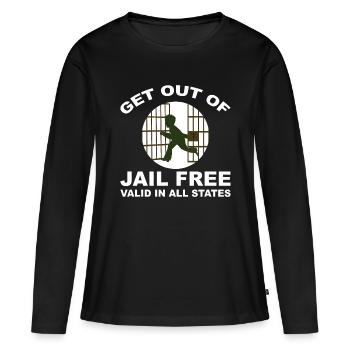 Sortez de prison libre - T-shirt manches longues Premium bio Femme - noir - Devant - Julia (174cm)