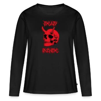 Devil Skull Dead Inside - Women's Premium Organic Long Sleeve Shirt - black - Front - Julia (174cm)