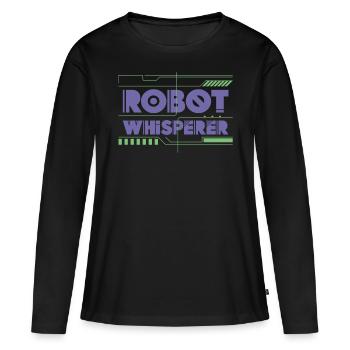 Robot Robotique Ingénieur Robot - T-shirt manches longues Premium bio Femme - noir - Devant - Julia (174cm)