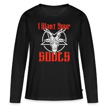 Satan Beelzebub Teufel Gothic Pentagram Mystisch - Frauen Premium Bio Langarmshirt - Schwarz - Vorne - Julia (174cm)