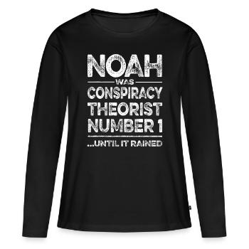 Funny Noah Conspiracy Theory & Realist Meme Libert - Women's Premium Organic Long Sleeve Shirt - black - Front - Julia (174cm)