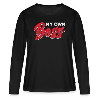 My own boss Self-employed Freelancer - Women's Premium Organic Long Sleeve Shirt - black - Front - Julia (174cm)