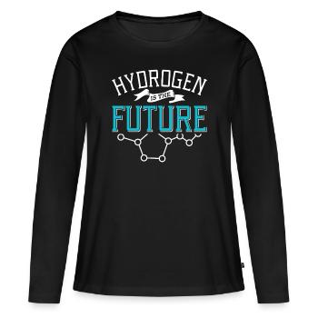 L’hydrogène est le futur élément hydrogène - T-shirt manches longues Premium bio Femme - noir - Devant - Julia (174cm)
