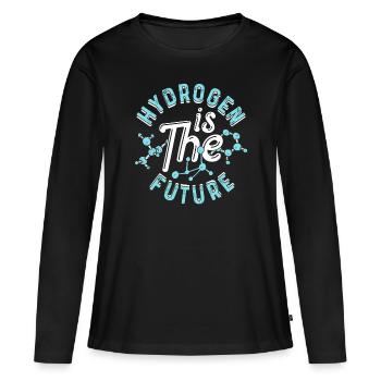 L’hydrogène est le futur élément hydrogène - T-shirt manches longues Premium bio Femme - noir - Devant - Julia (174cm)