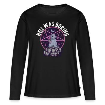 Satan Belzébuth Diable Gothique Pentagramme Mystique - T-shirt manches longues Premium bio Femme - noir - Devant - Julia (174cm)