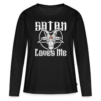 Satan Belzébuth Diable Gothique Pentagramme Mystique - T-shirt manches longues Premium bio Femme - noir - Devant - Julia (174cm)