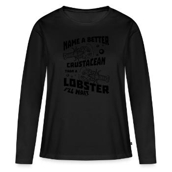 Homard Crustacé Crevette Crabe Mer - T-shirt manches longues Premium bio Femme - noir - Devant - Julia (174cm)