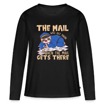 Sloth Mail gets there - funny postal worker mail c - Women's Premium Organic Long Sleeve Shirt - black - Front - Julia (174cm)