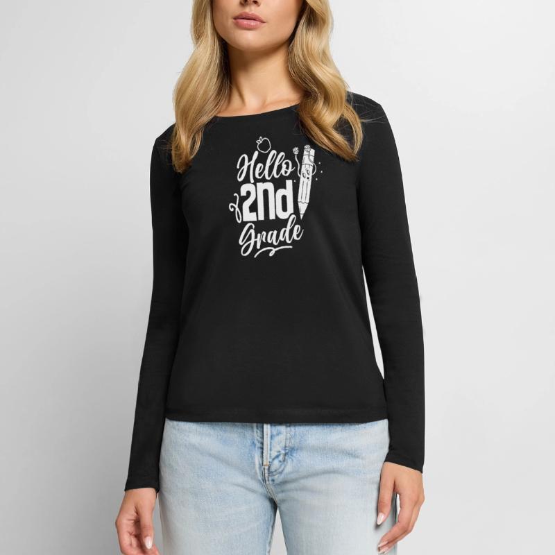 Hello 2nd Class Second Grader Second Class Women's Premium Organic Long Sleeve Shirt