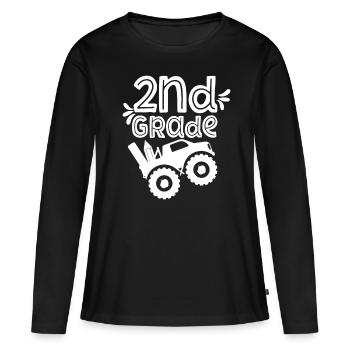 Élèves de deuxième classe École Enseignants de deuxième année - T-shirt manches longues Premium bio Femme - noir - Devant - Julia (174cm)