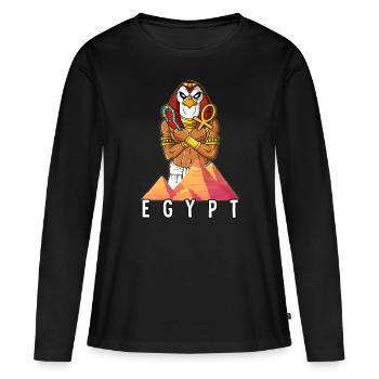 Egypte Ra Pharaon - T-shirt manches longues Premium bio Femme - noir - Devant - Julia (174cm)