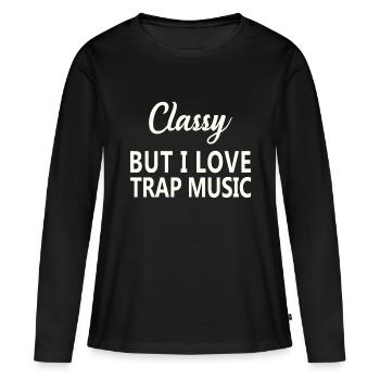 Musikidee Funny Rap Hip Hop Techno R&B Idee Ideen - Frauen Premium Bio Langarmshirt - Schwarz - Vorne - Julia (174cm)