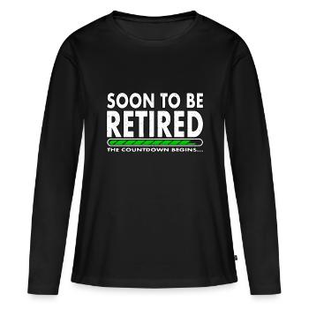 Drôle bientôt à la retraite Le compte à rebours commence pour - T-shirt manches longues Premium bio Femme - noir - Devant - Julia (174cm)