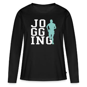 Faire du jogging - T-shirt manches longues Premium bio Femme - noir - Devant - Julia (174cm)