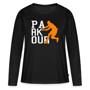 Parkour - T-shirt manches longues Premium bio Femme - noir - Devant - Julia (174cm)
