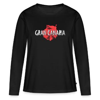 Gran Canaria - Frauen Premium Bio Langarmshirt - Schwarz - Vorne - Julia (174cm)