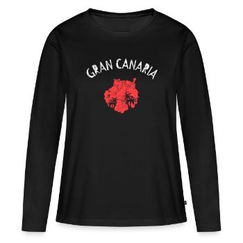 Gran Canaria - Frauen Premium Bio Langarmshirt - Schwarz - Vorne - Julia (174cm)