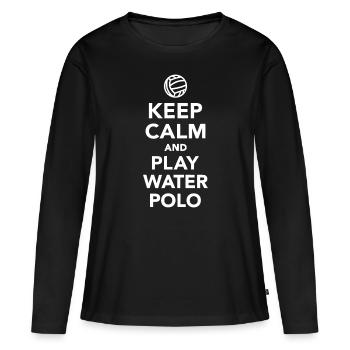 Keep calm and play water polo - Women's Premium Organic Long Sleeve Shirt - black - Front - Julia (174cm)