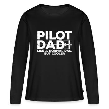 Funny Pilot Art For Dad Men Aviation Airplane Airc - Women's Premium Organic Long Sleeve Shirt - black - Front - Julia (174cm)
