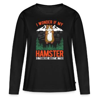 Hamster Hamster Roue Golden Hamster Hamster - T-shirt manches longues Premium bio Femme - noir - Devant - Julia (174cm)