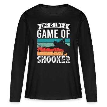 Billiards vie comme jeu de billard 8 billard - T-shirt manches longues Premium bio Femme - noir - Devant - Julia (174cm)