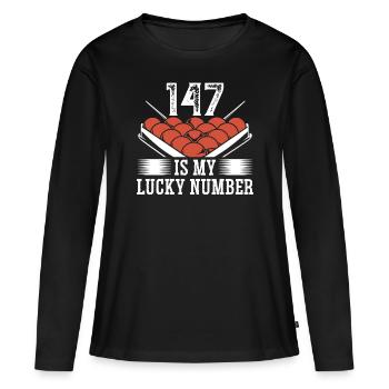 Snooker 147 Lucky Number Billiards 8 Ball Pool - Women's Premium Organic Long Sleeve Shirt - black - Front - Julia (174cm)