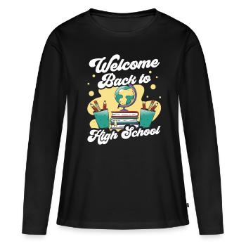 Welcome back to school Teachers Back to school - Women's Premium Organic Long Sleeve Shirt - black - Front - Julia (174cm)