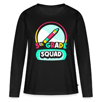 Équipe de 5e année École de cinquième année - T-shirt manches longues Premium bio Femme - noir - Devant - Julia (174cm)